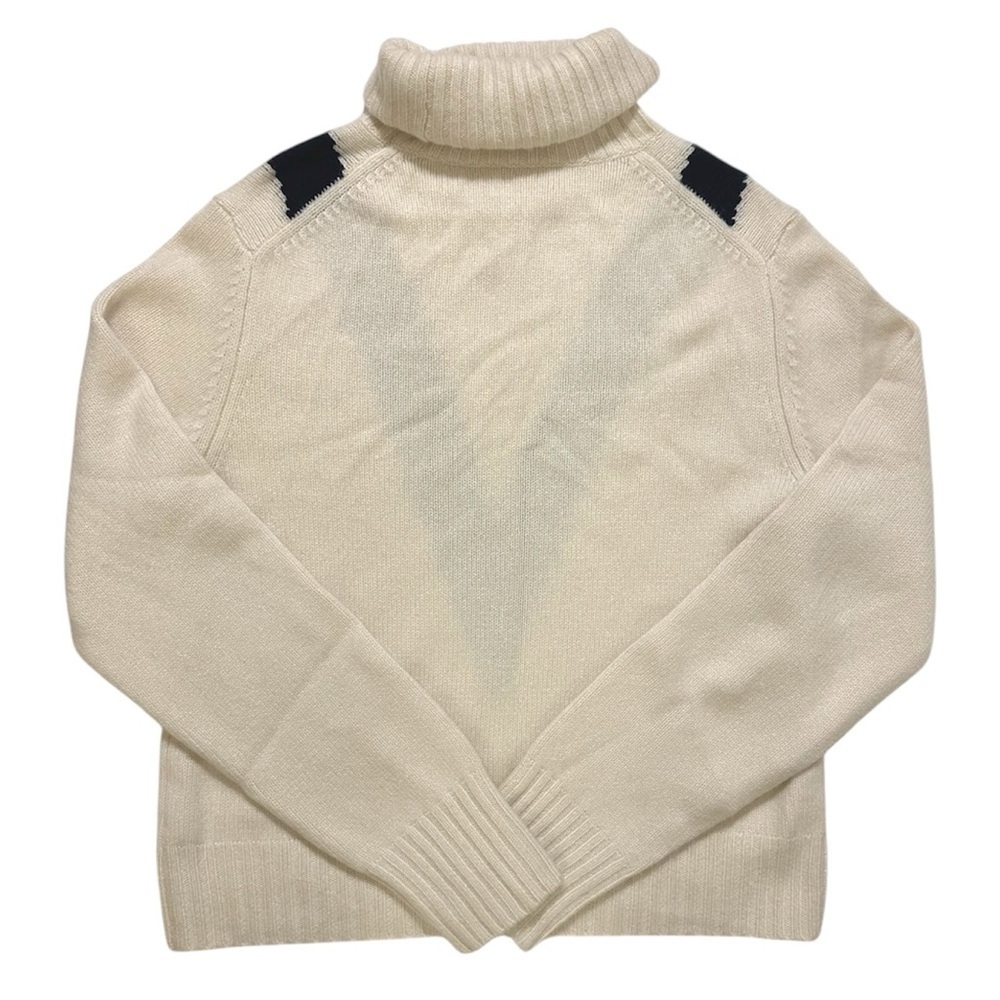 Tory Burch Tory Sport Cashmere Chevron Turtleneck - Ivory/Navy - Picture 4 of 9